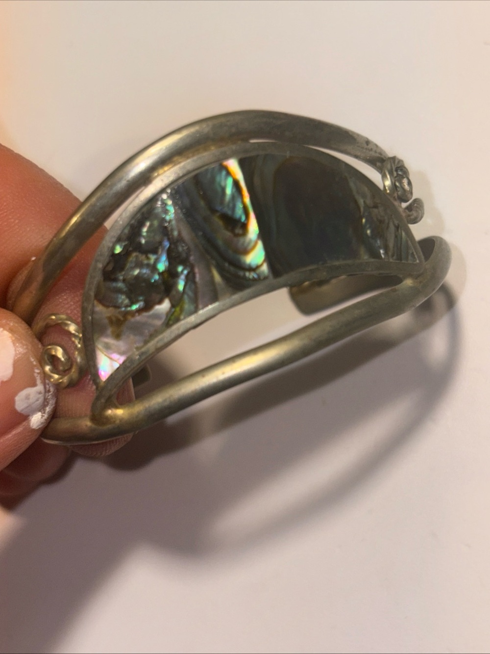 ALPACA MEXICO vintage Abalone cuff Bracelet. Stunning